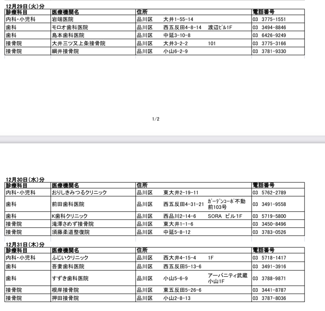 休日診療1